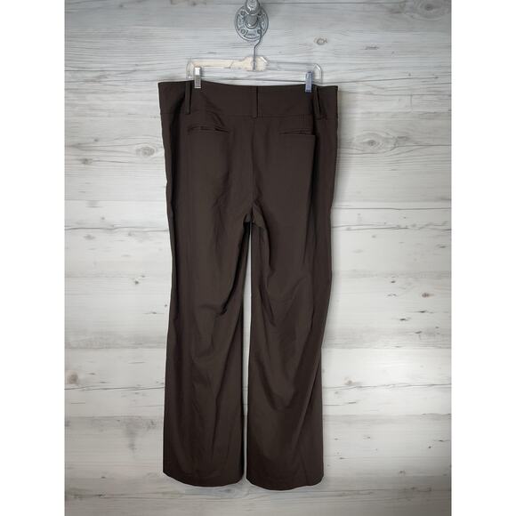 Womens Lindsay Dress Pants 18 Long Brown Stretch Trouser Bootcut Career Zip Fly - Picture 5 of 9